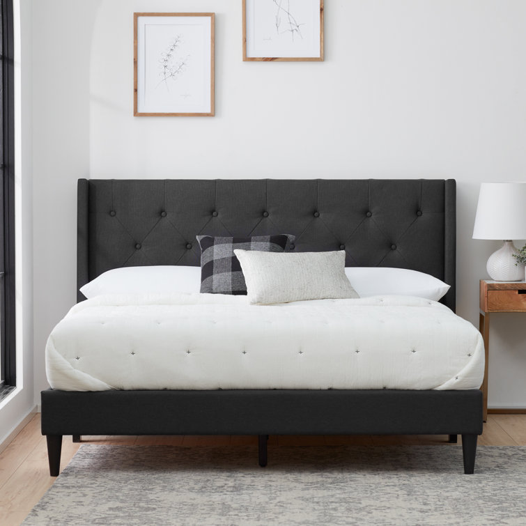 Andover Mills Petersen Upholstered Metal Wingback Storage Bed Reviews Wayfair